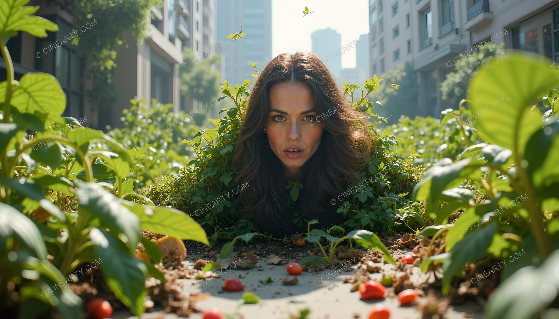 Plants Gently Entwine Girl 09073