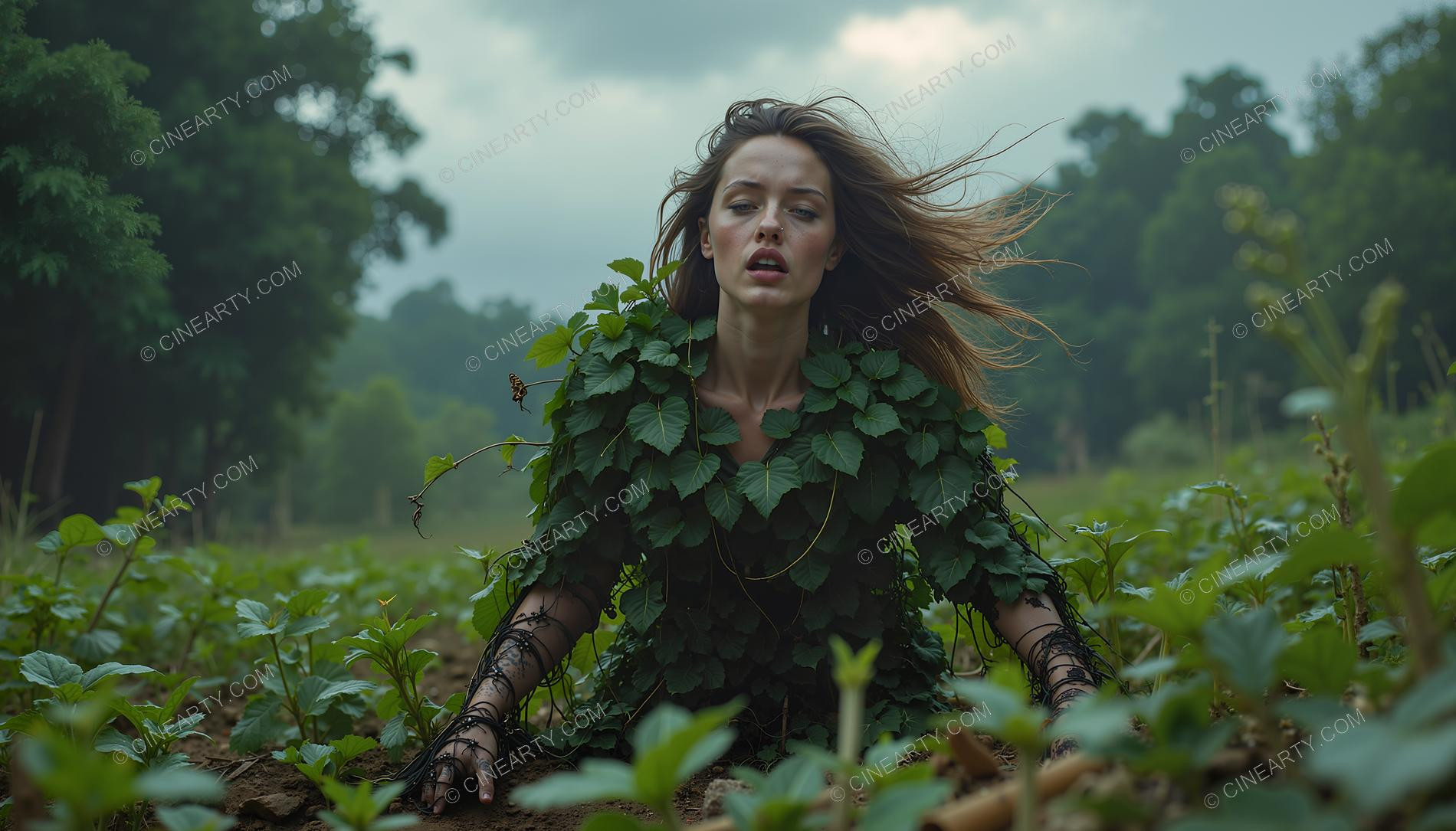 Plants Gently Entwine Girl 13889