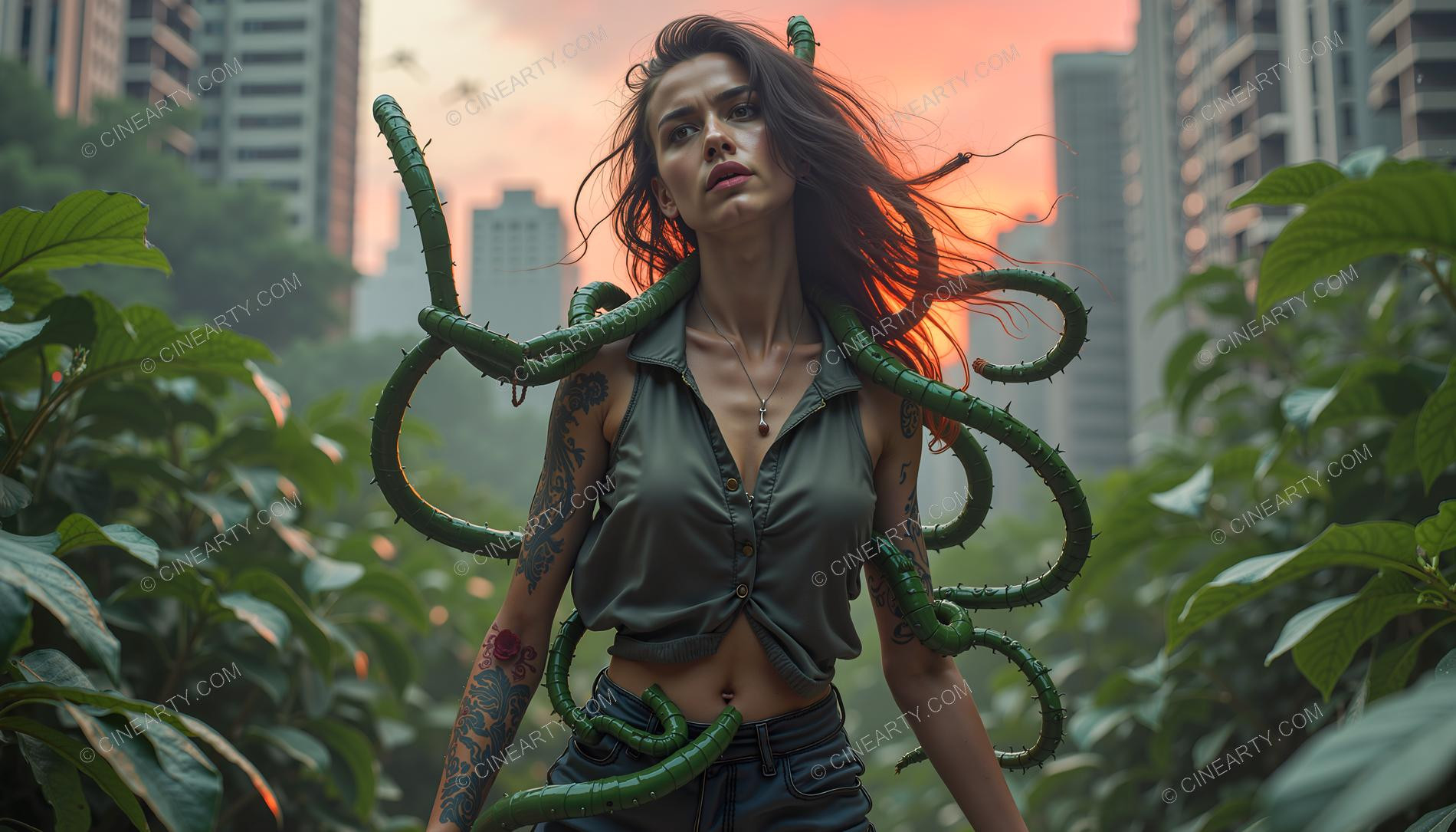 Plants Gently Entwine Girl 38631