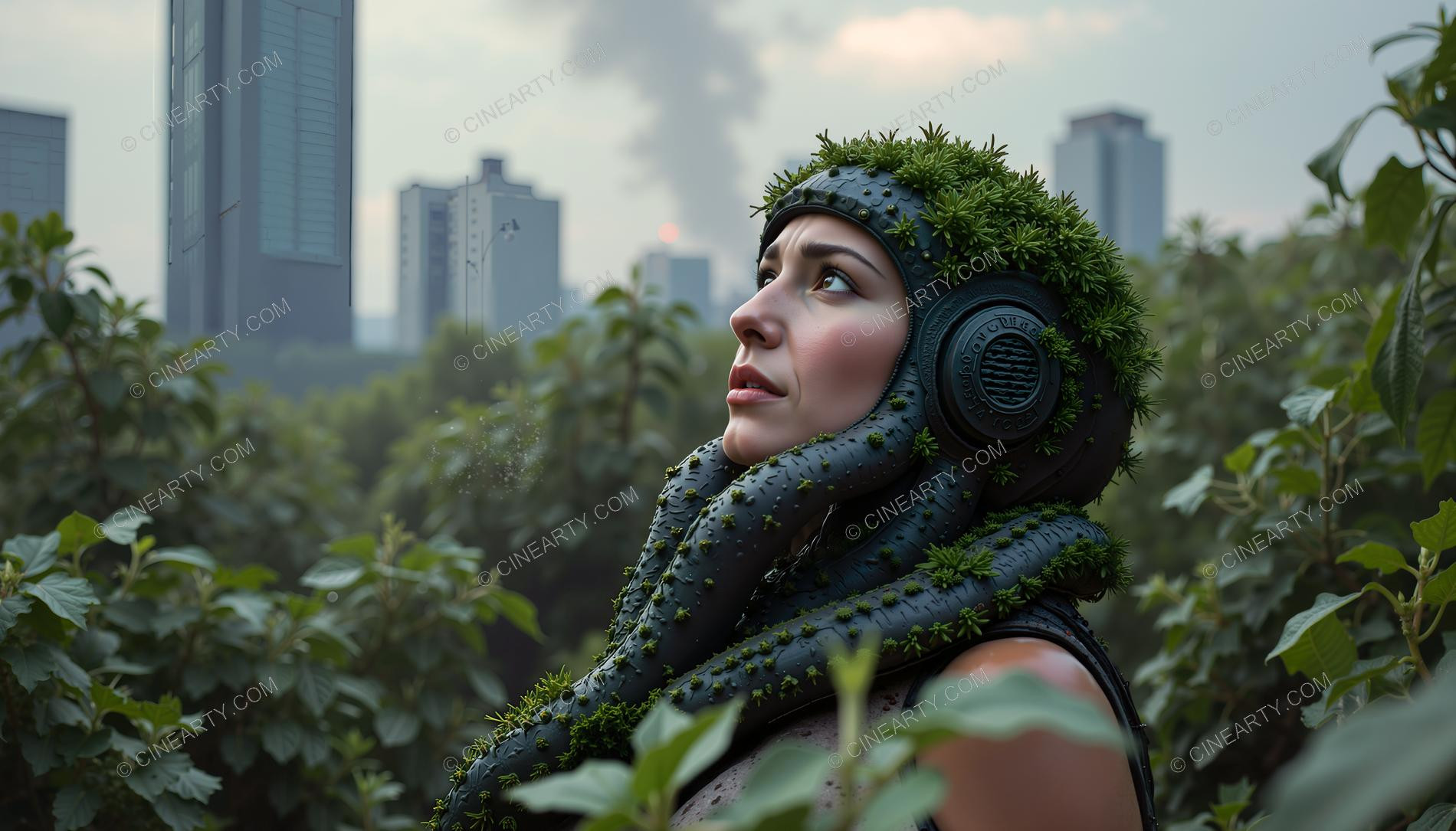 Portrait of Girl with Plants 11636