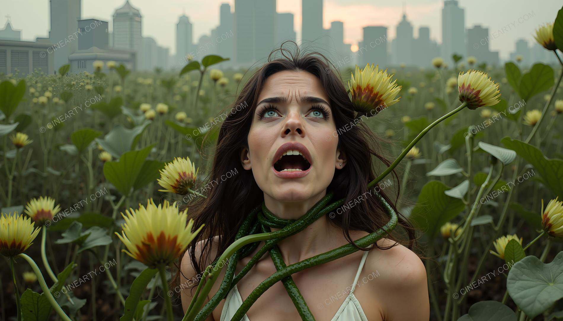 Portrait of Girl with Plants 59047