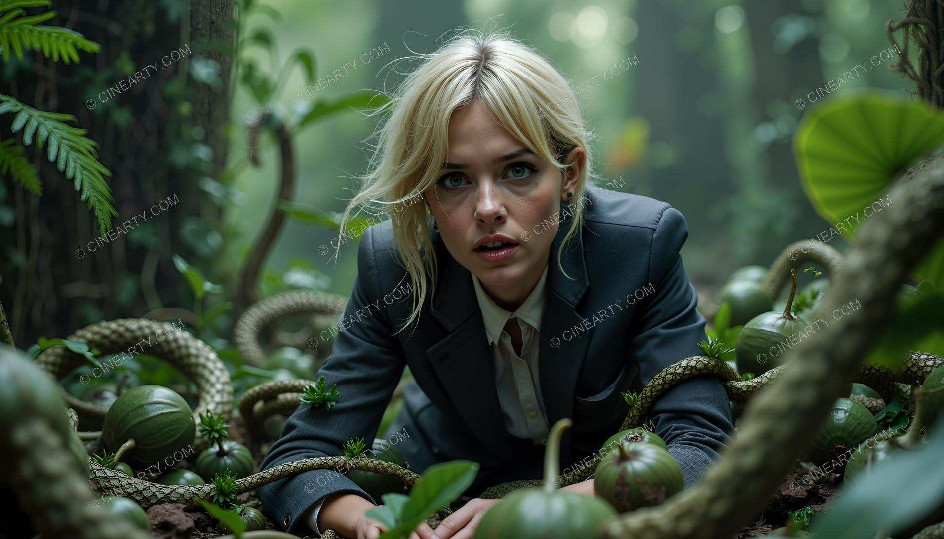 Portrait of Girl with Plants 28976
