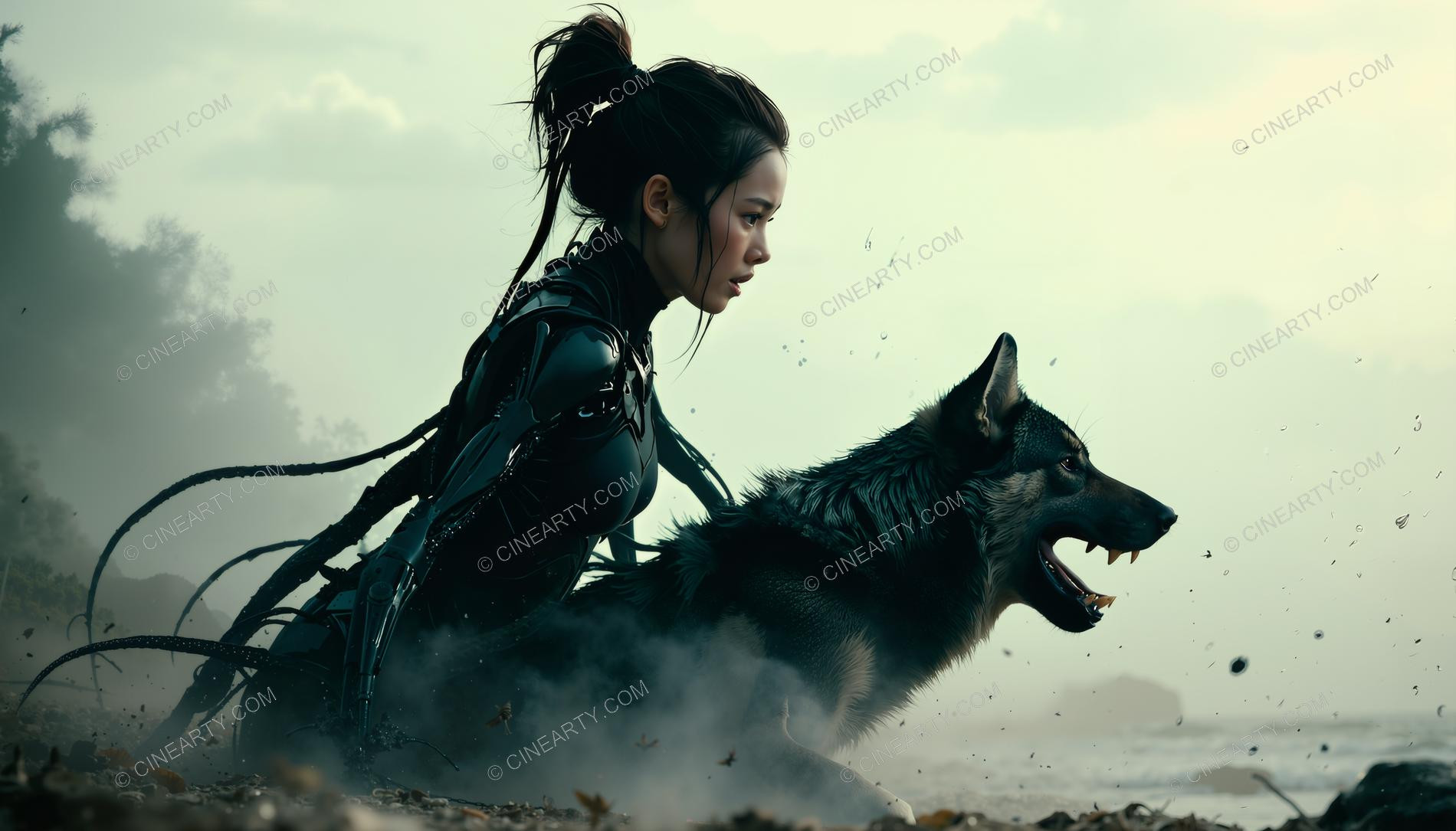 Android Woman and Dog 87575