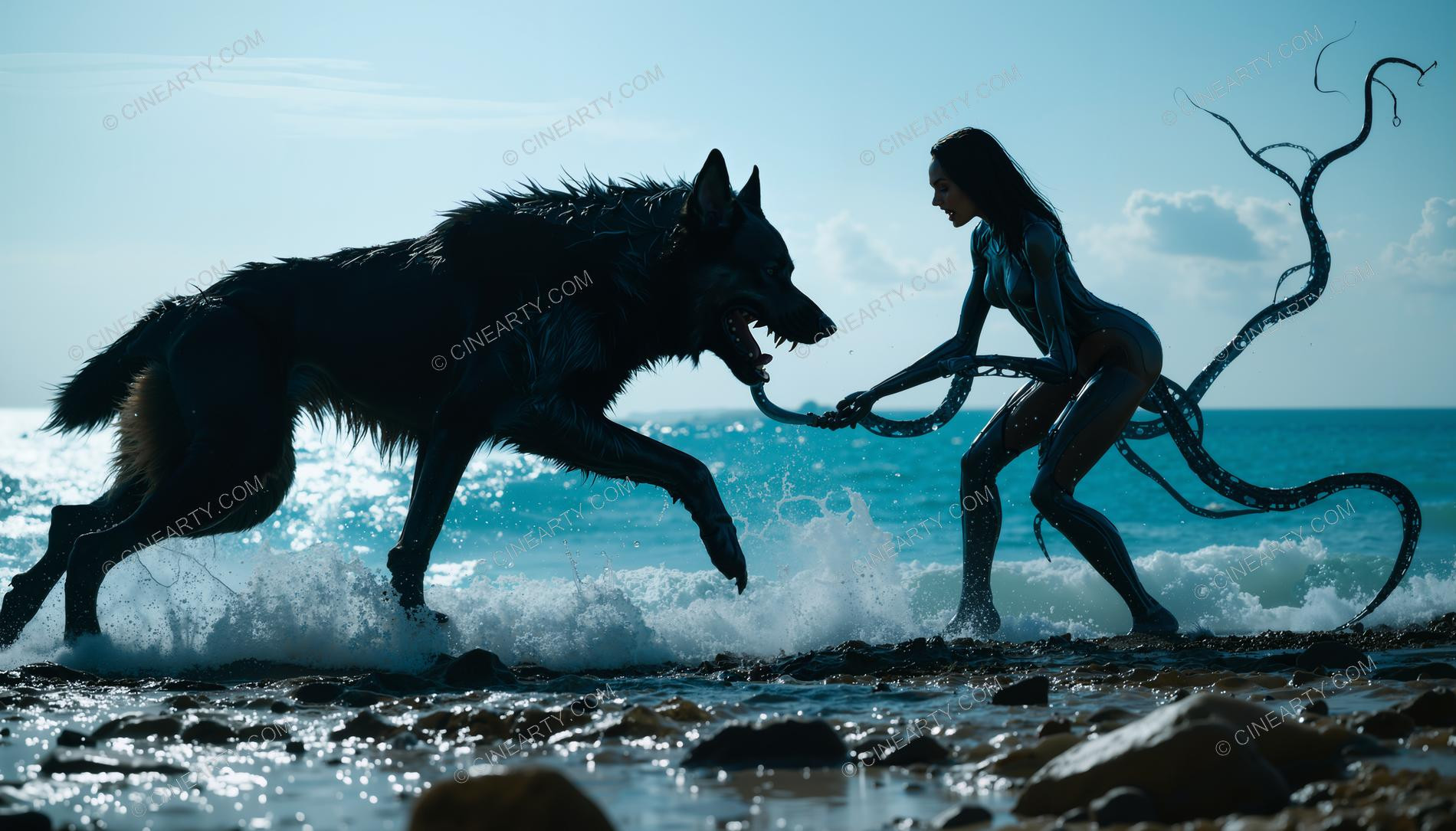 Android Woman and Dog 20130