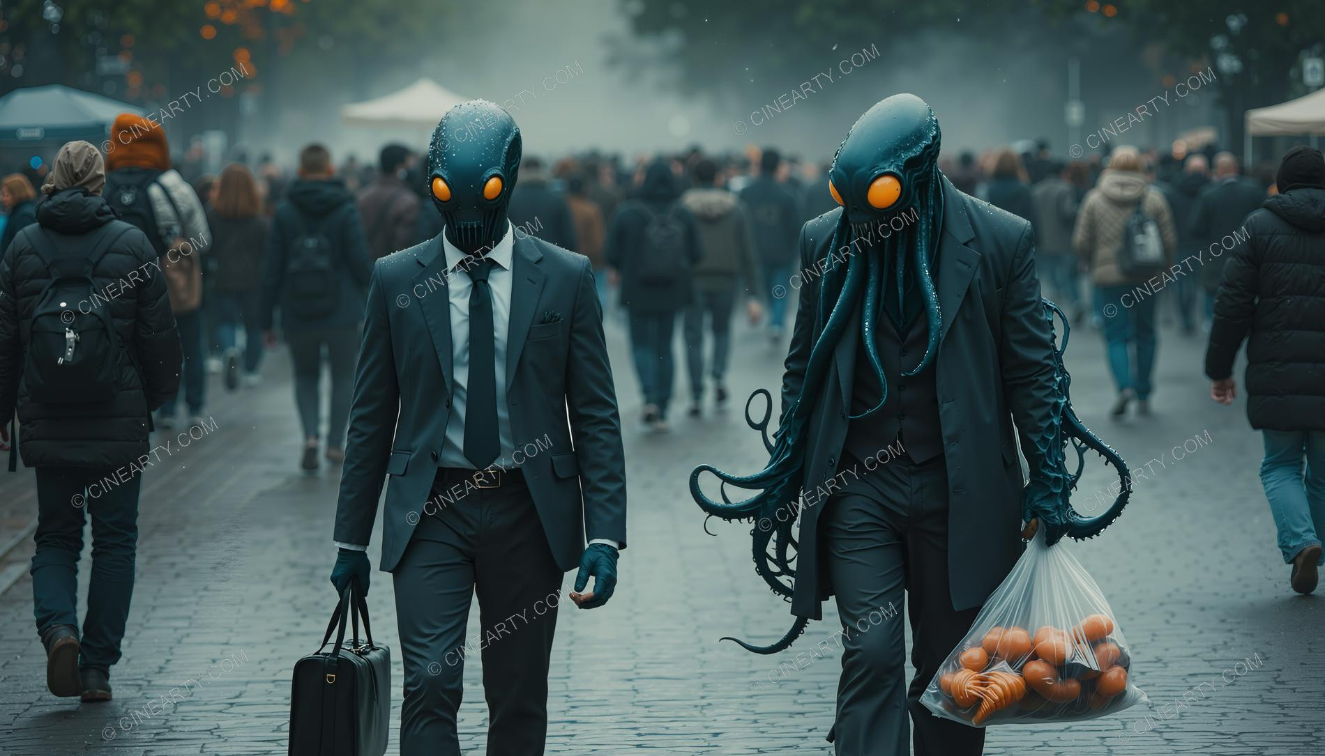 Octopus-Headed Chimeras Assimilated into Society 45739