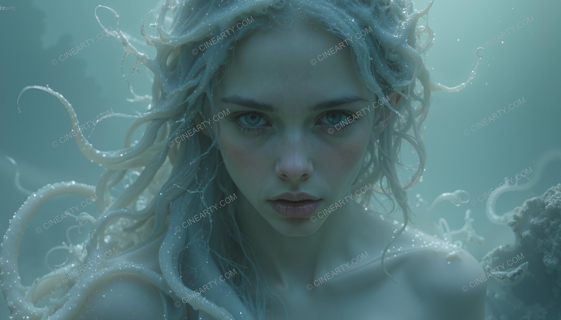 Octopus-Woman Hybrid Close-up Portrait 30671