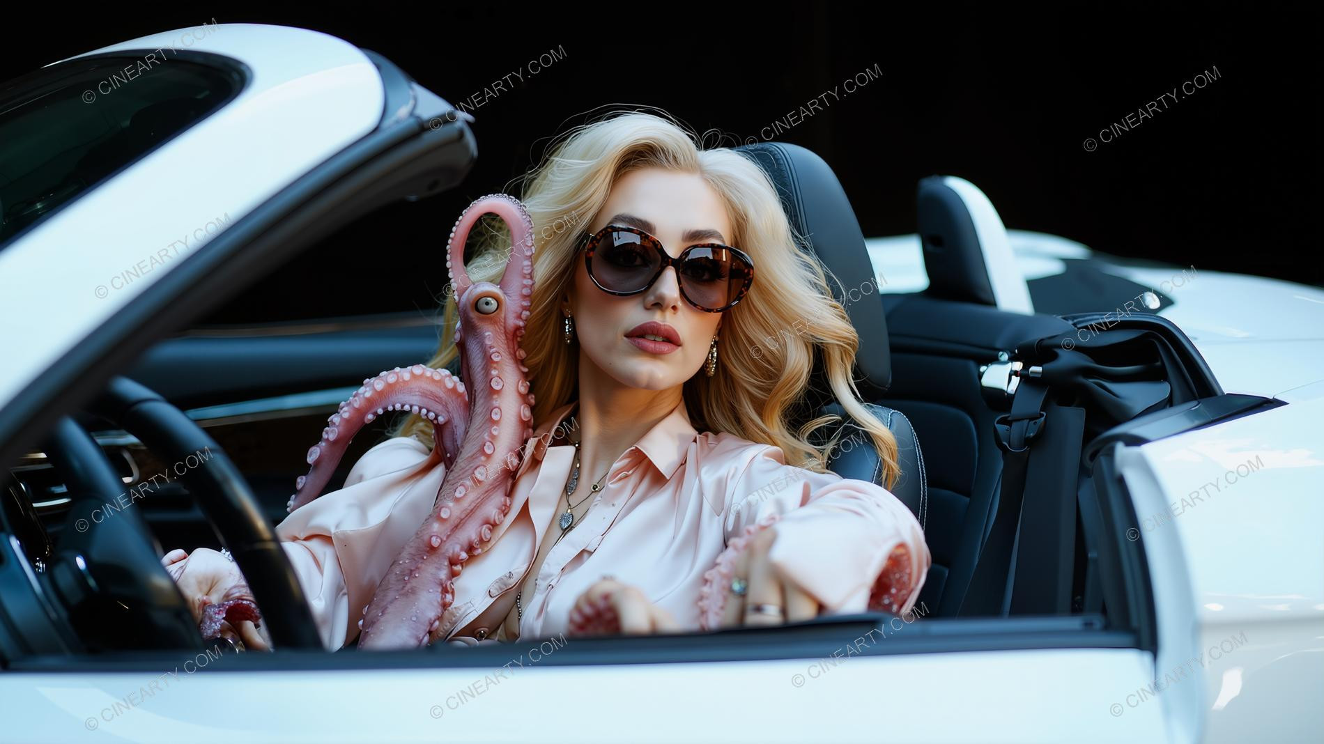 Octopus-Woman Hybrid in a Car 64708