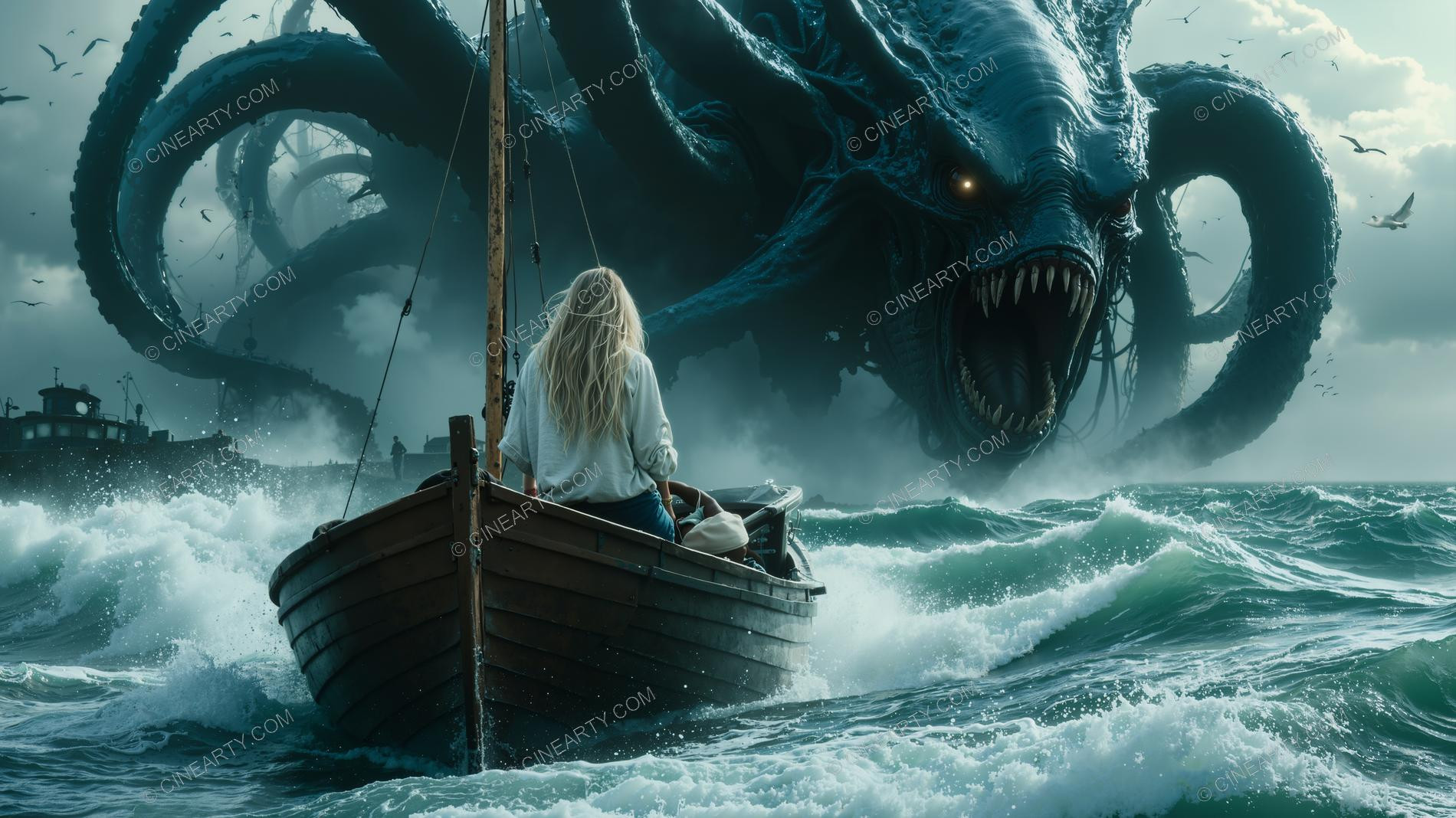 Deep-Sea Monster and Young Girl 61103