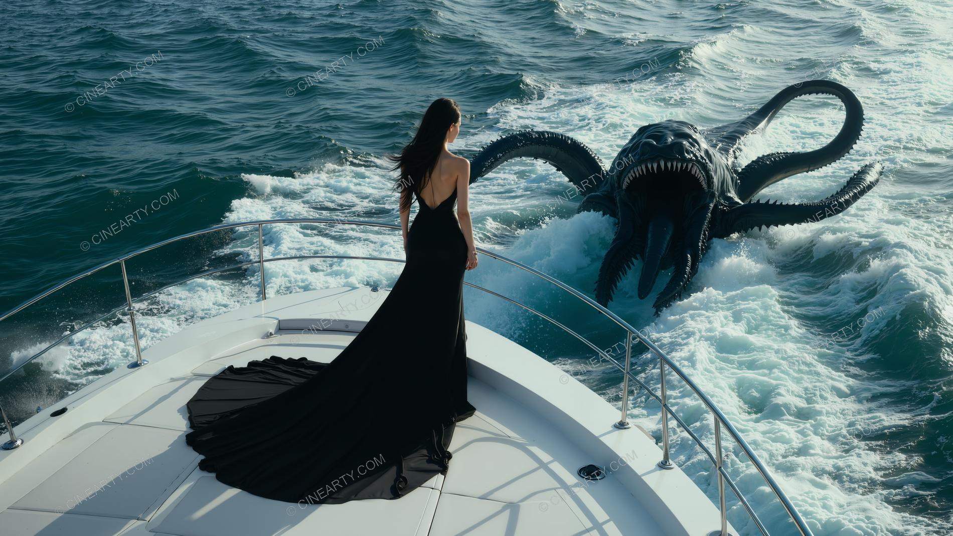 Deep-Sea Monster and Young Girl 37440