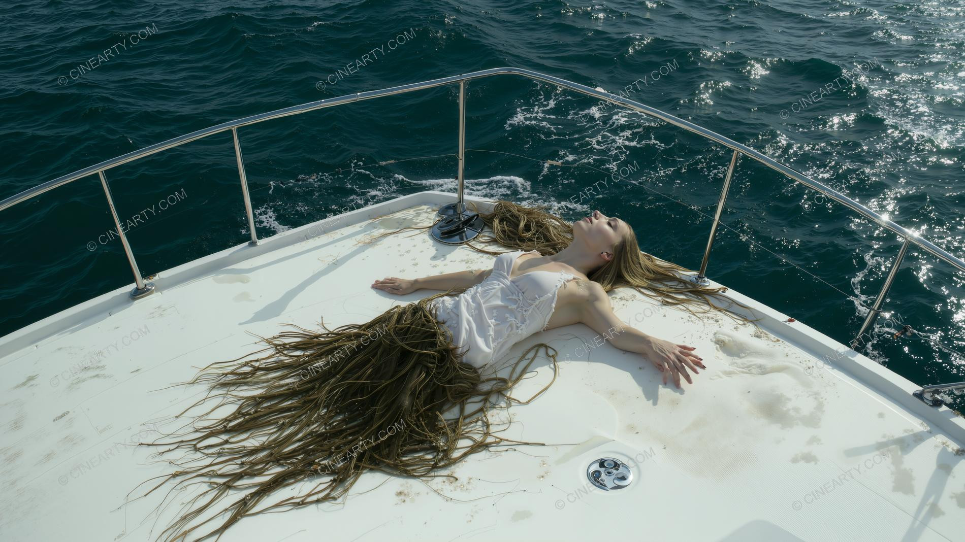 Deep-Sea Monster and Young Girl 22778