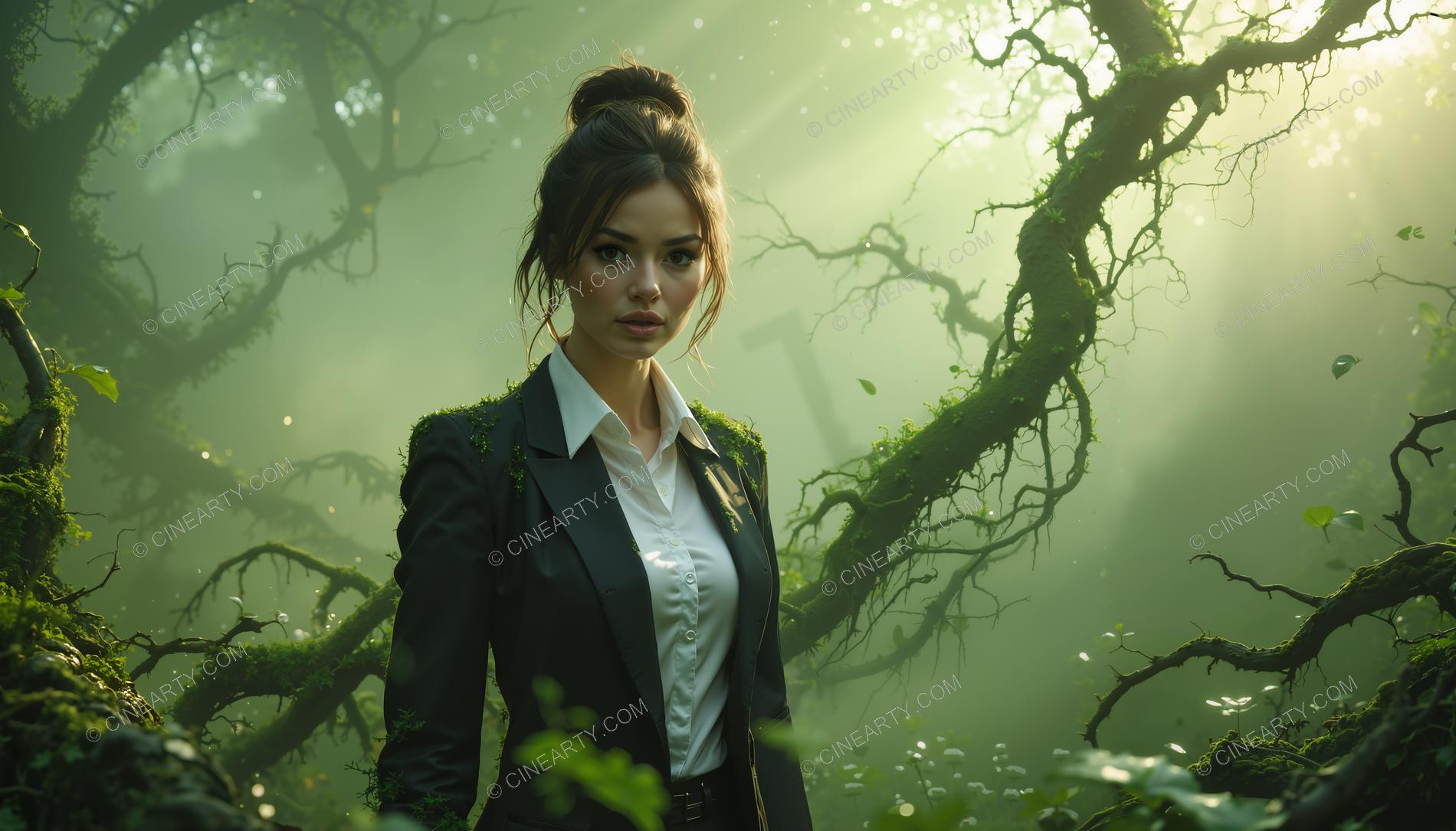 Beatuful Girl in a Forest 08132