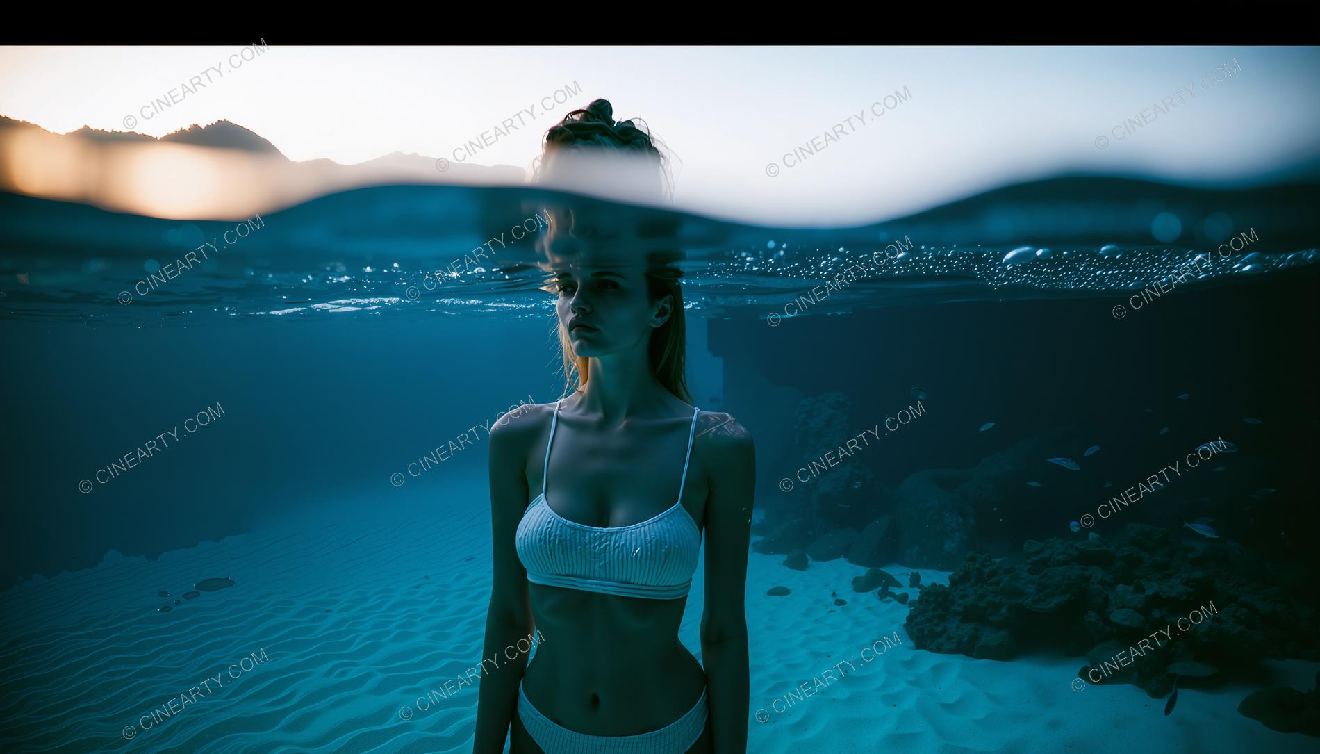 Beautiful Woman on Coral Reef 75084