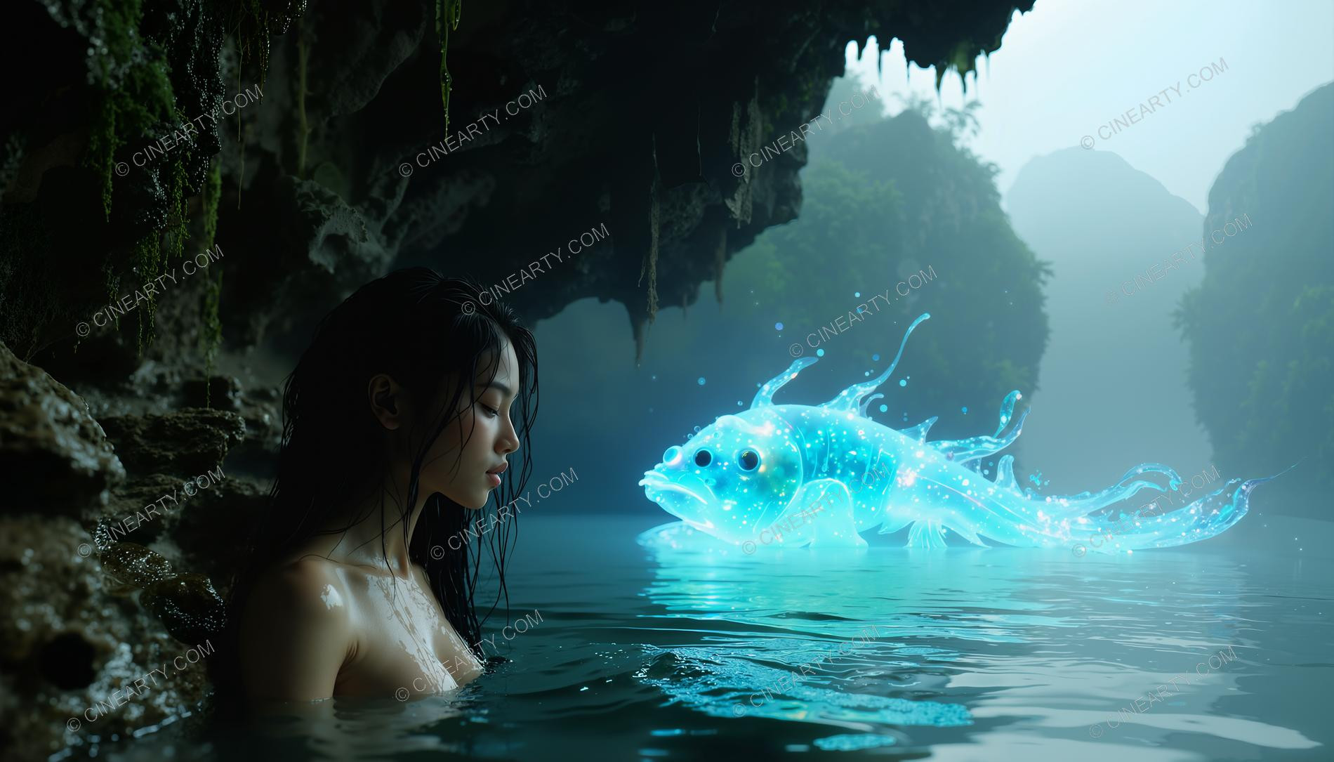 Beautiful Woman on Coral Reef 42220