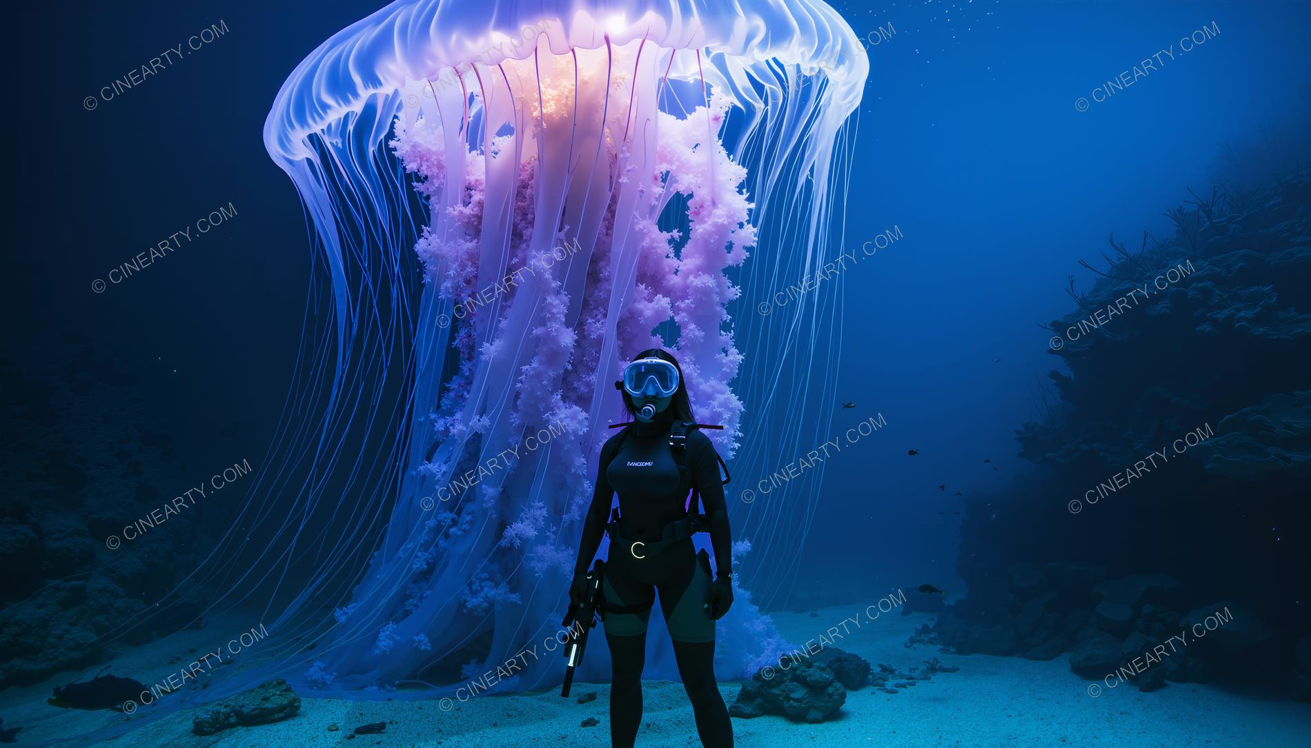 Beautiful Woman on Coral Reef 10044