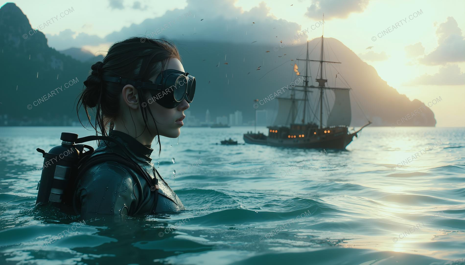 Beautiful Woman on Coral Reef 30819