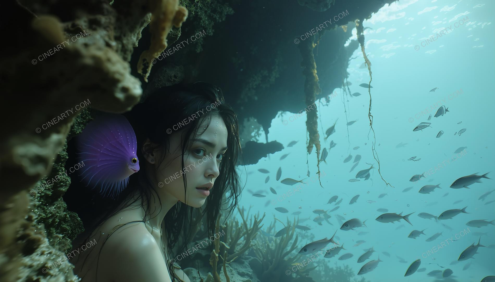 Beautiful Woman on Coral Reef 11651