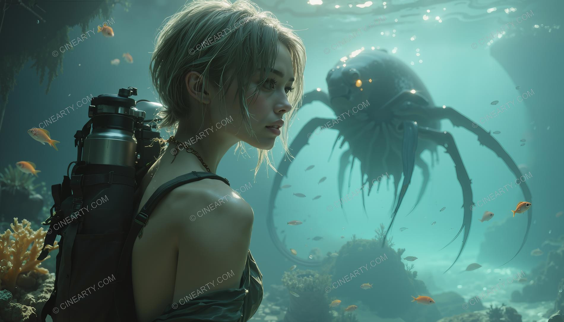 Beautiful Woman on Coral Reef 64999