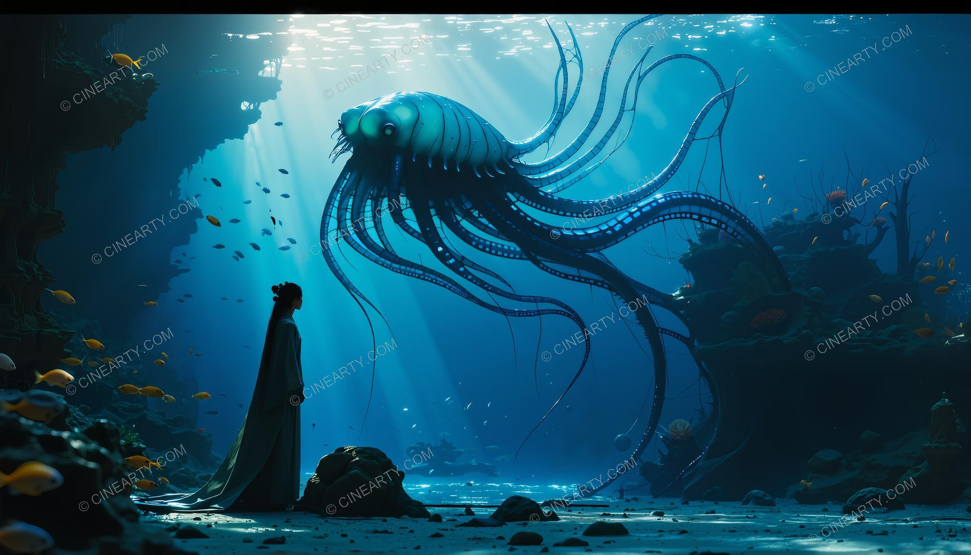 Beautiful Woman on Coral Reef 01420