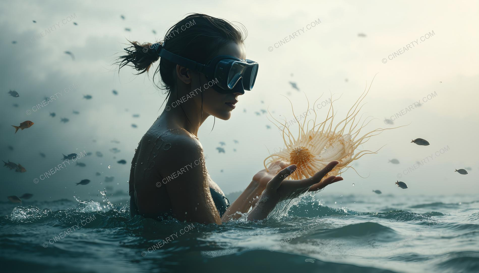 Beautiful Woman on Coral Reef 62648