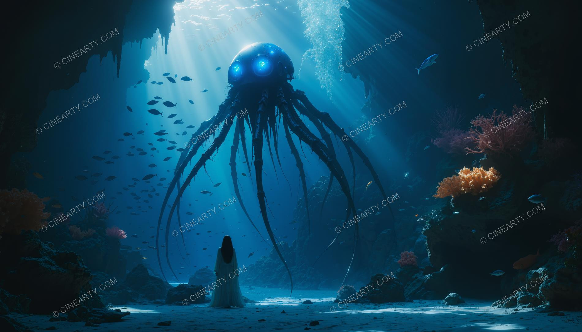 Beautiful Woman on Coral Reef 09470