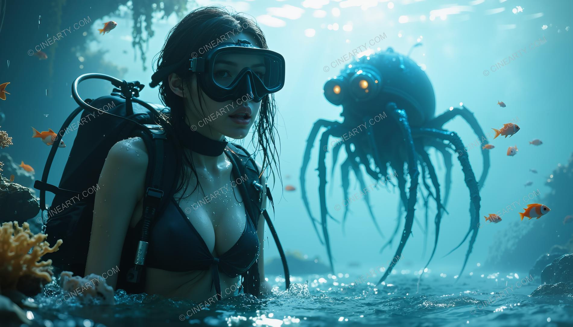 Beautiful Woman on Coral Reef 36344