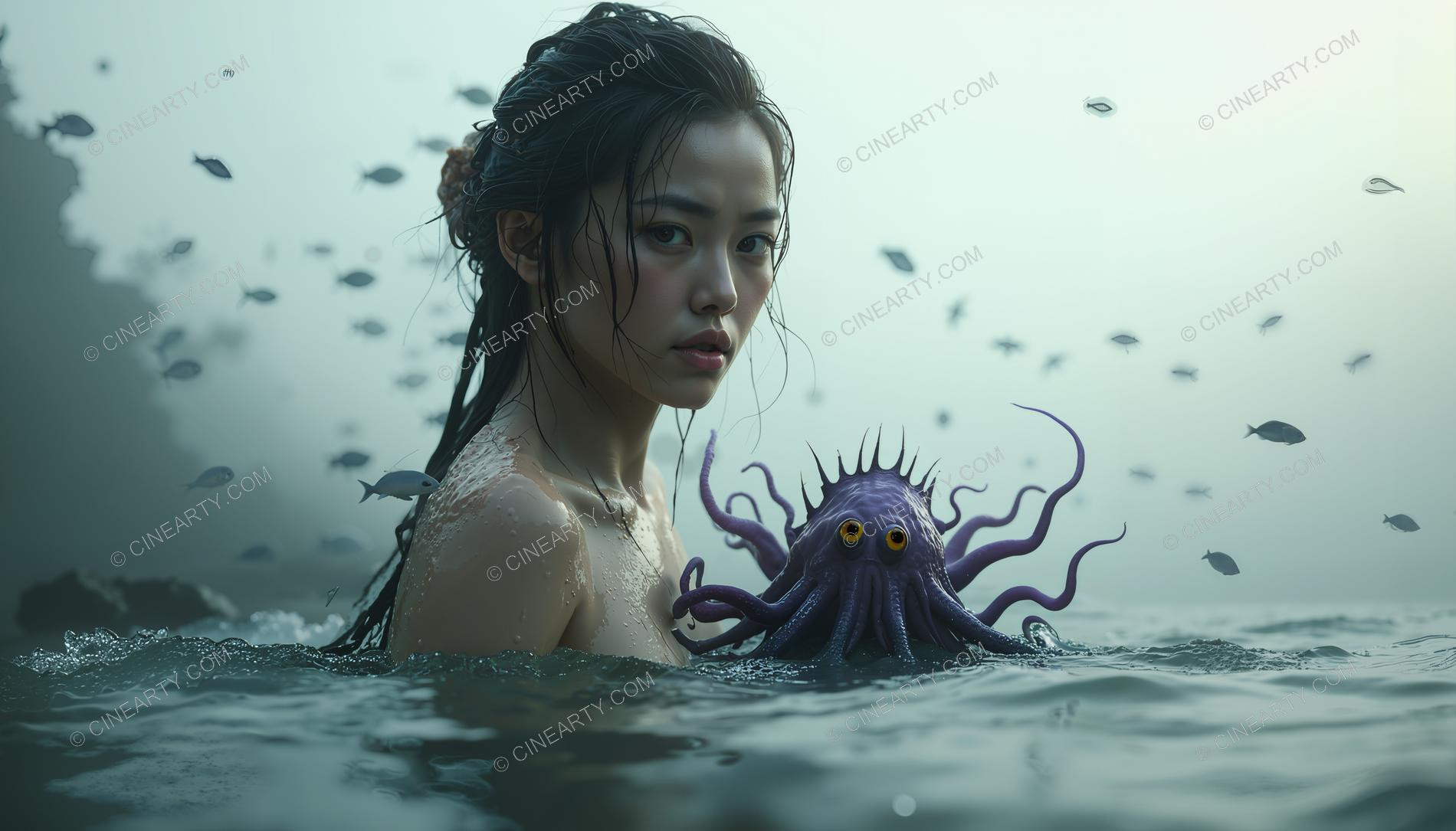 Beautiful Woman on Coral Reef 84858