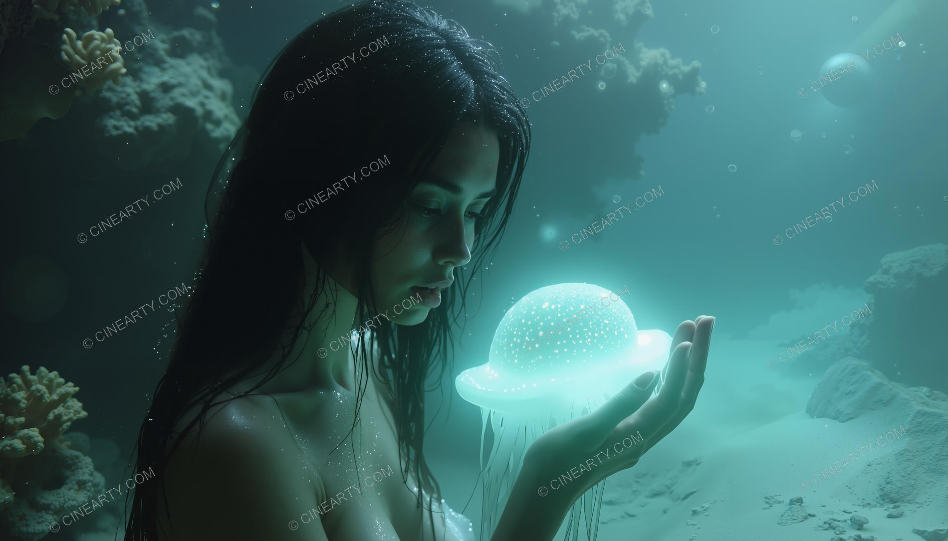 Beautiful Woman on Coral Reef 03142