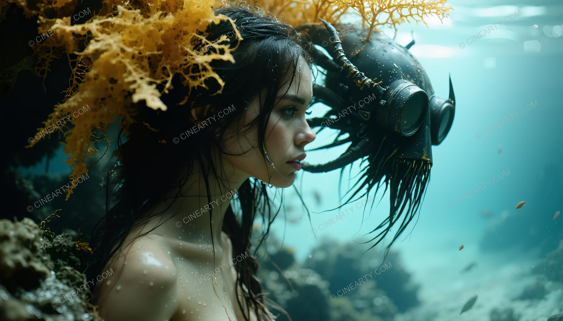 Beautiful Woman on Coral Reef 11987