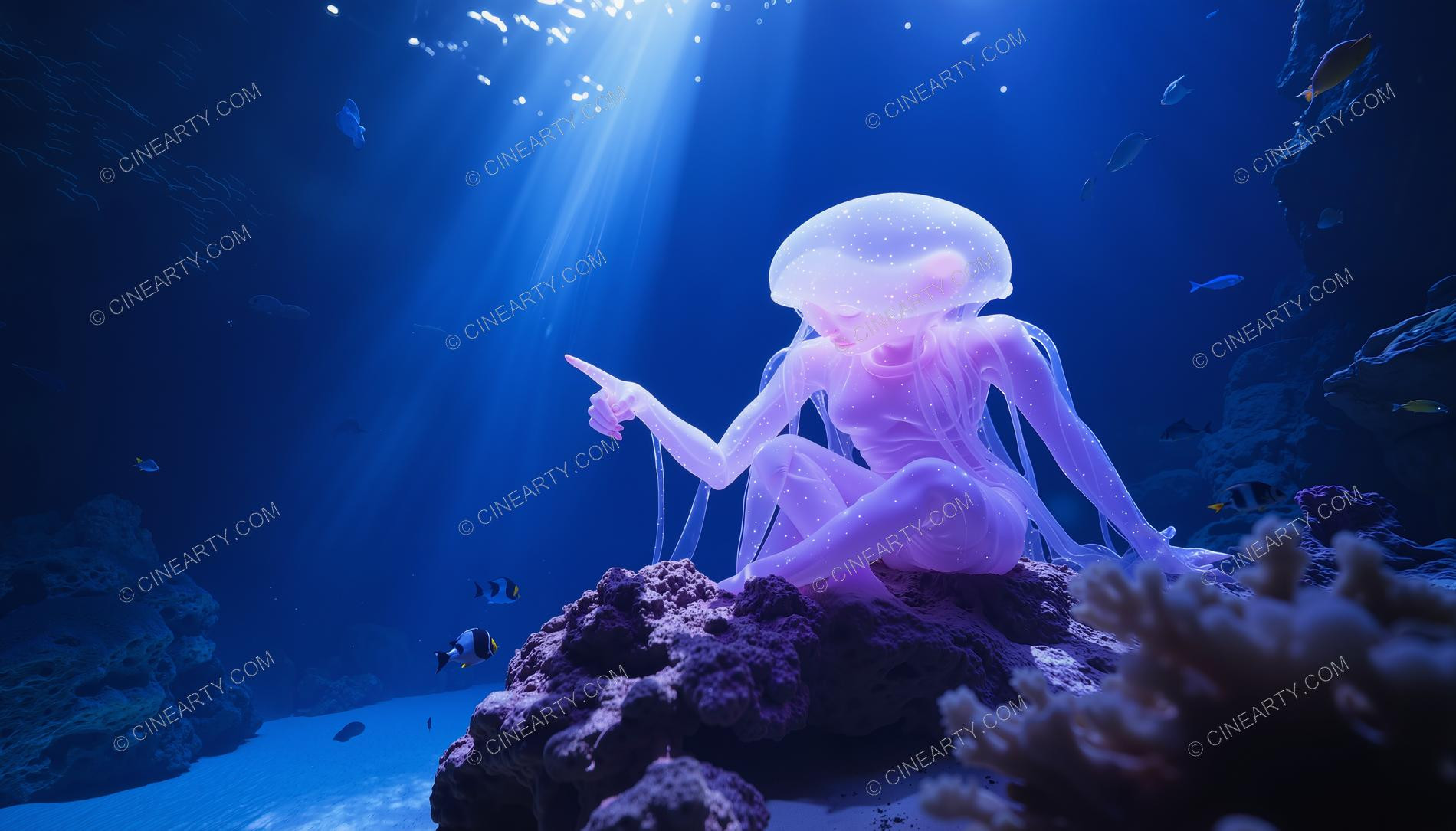 Beautiful Woman on Coral Reef 02930