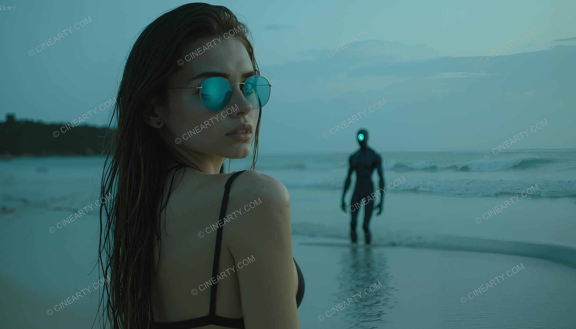 Girl on beach and a Deep-Dea Creature 79867