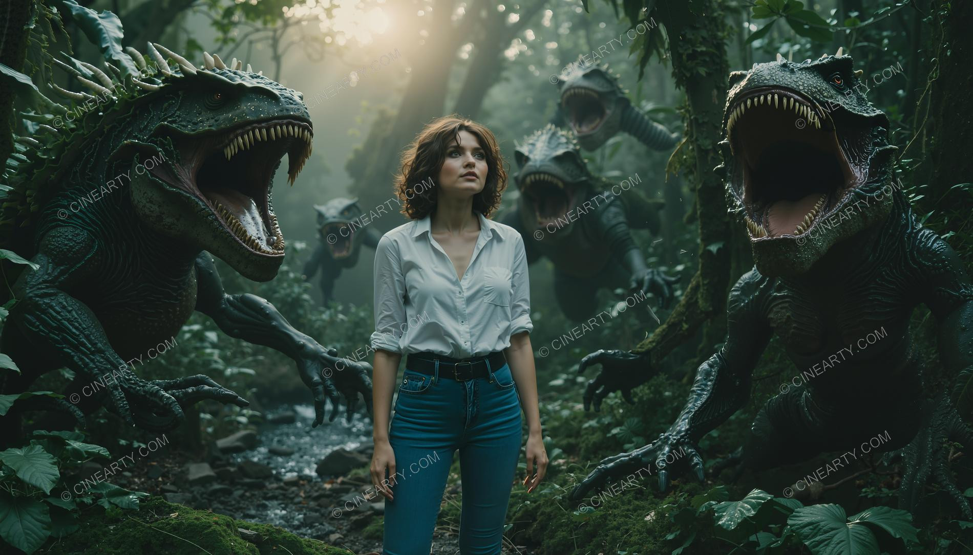 Mutant Lizards and Girl 25725