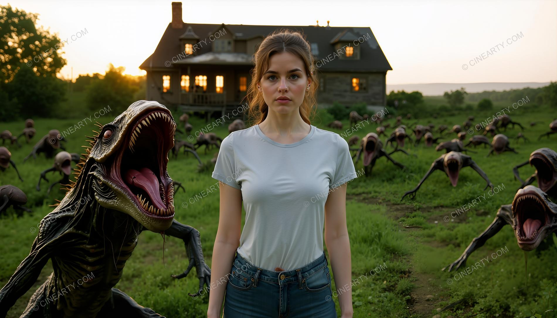 Mutant Lizards and Girl 72463