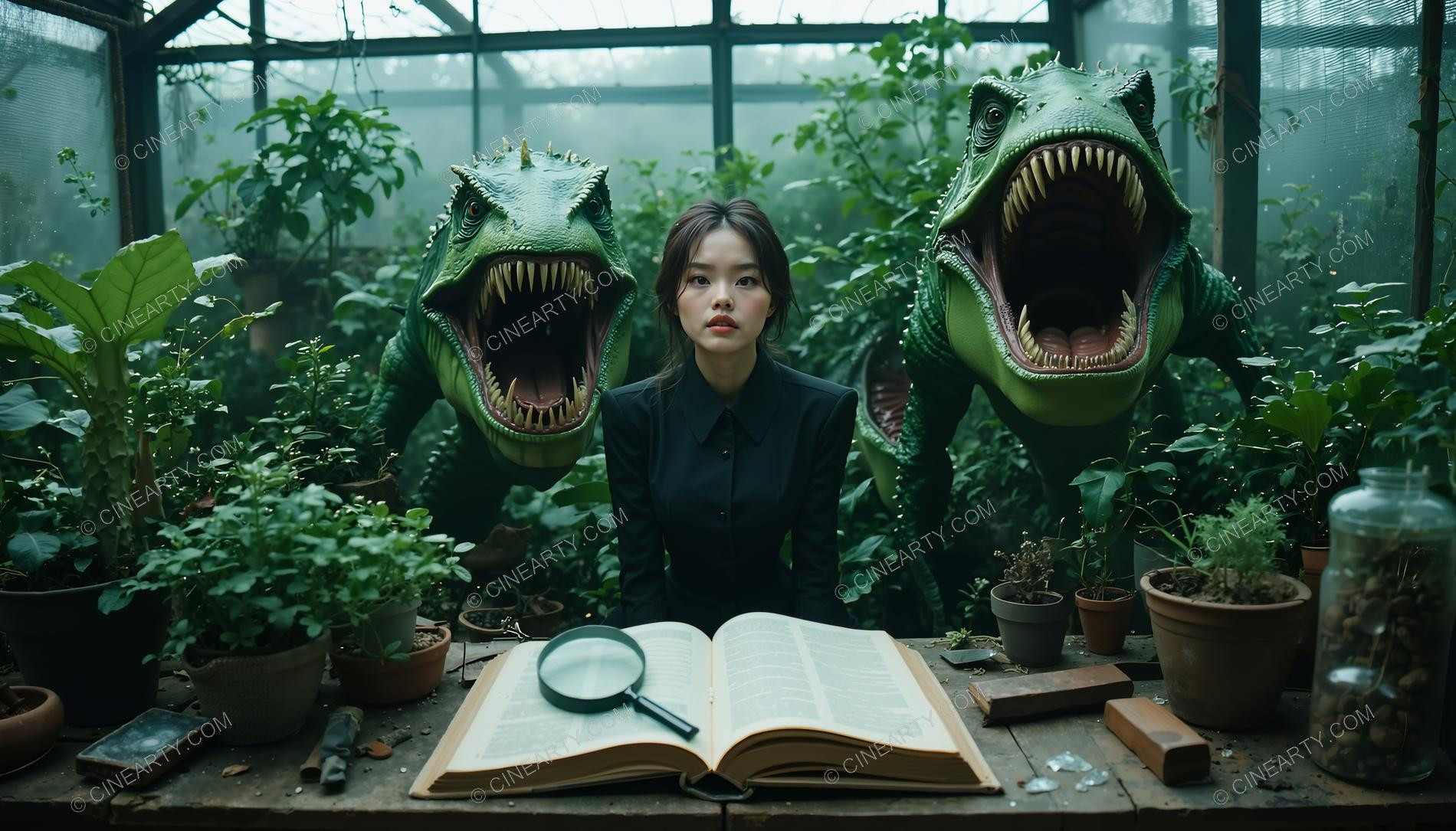 Mutant Lizards and Girl 08564