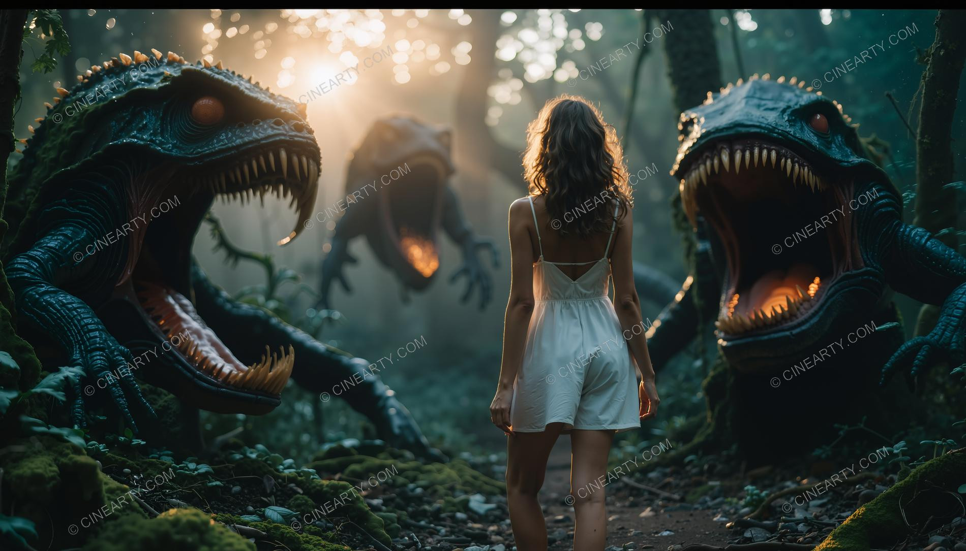 Mutant Lizards and Girl 90919