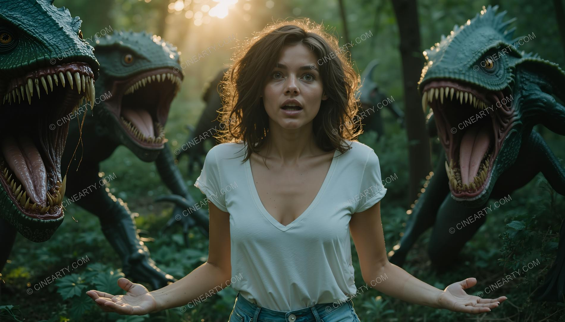 Mutant Lizards and Girl 27931