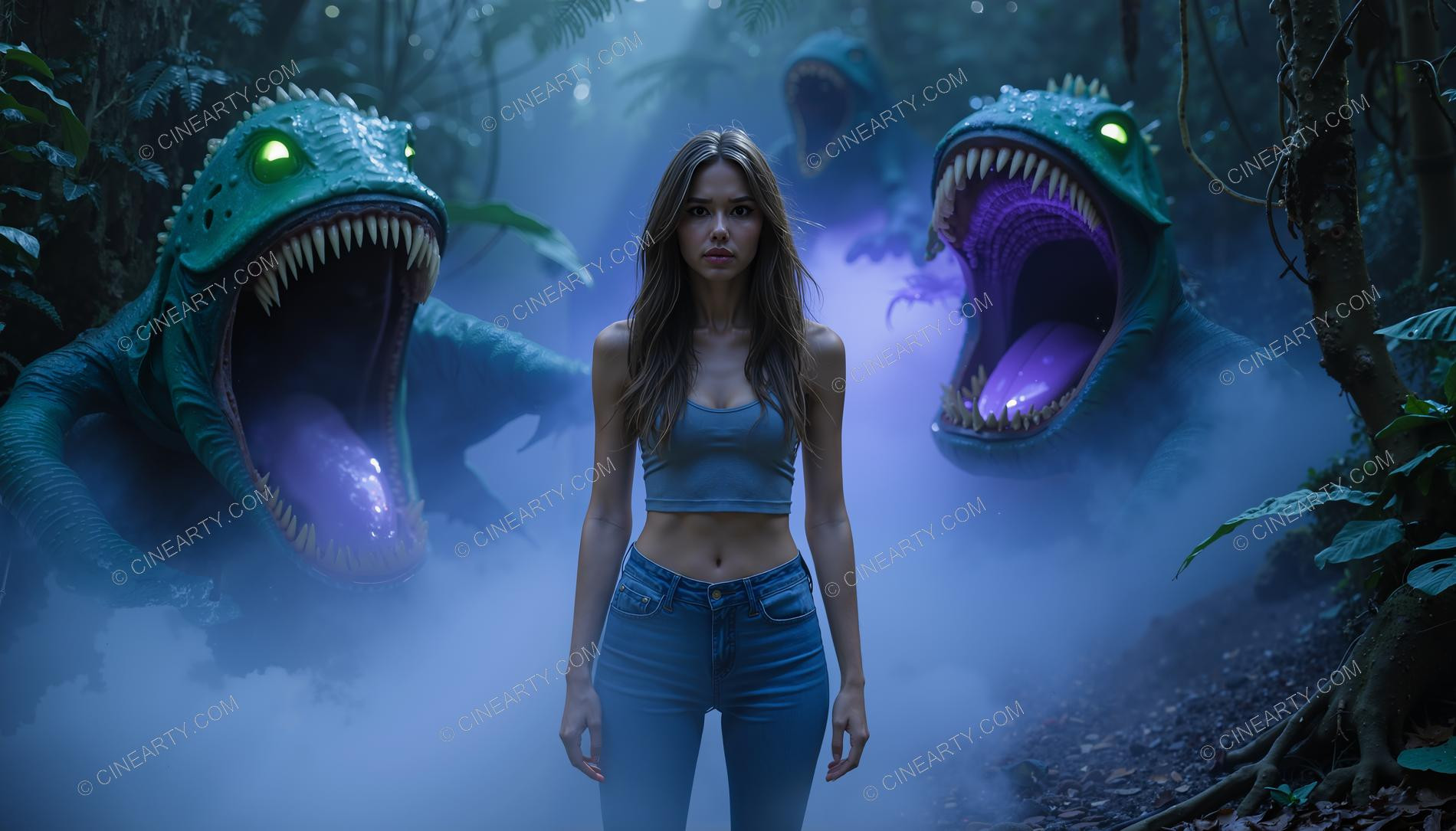 Mutant Lizards and Girl 01734