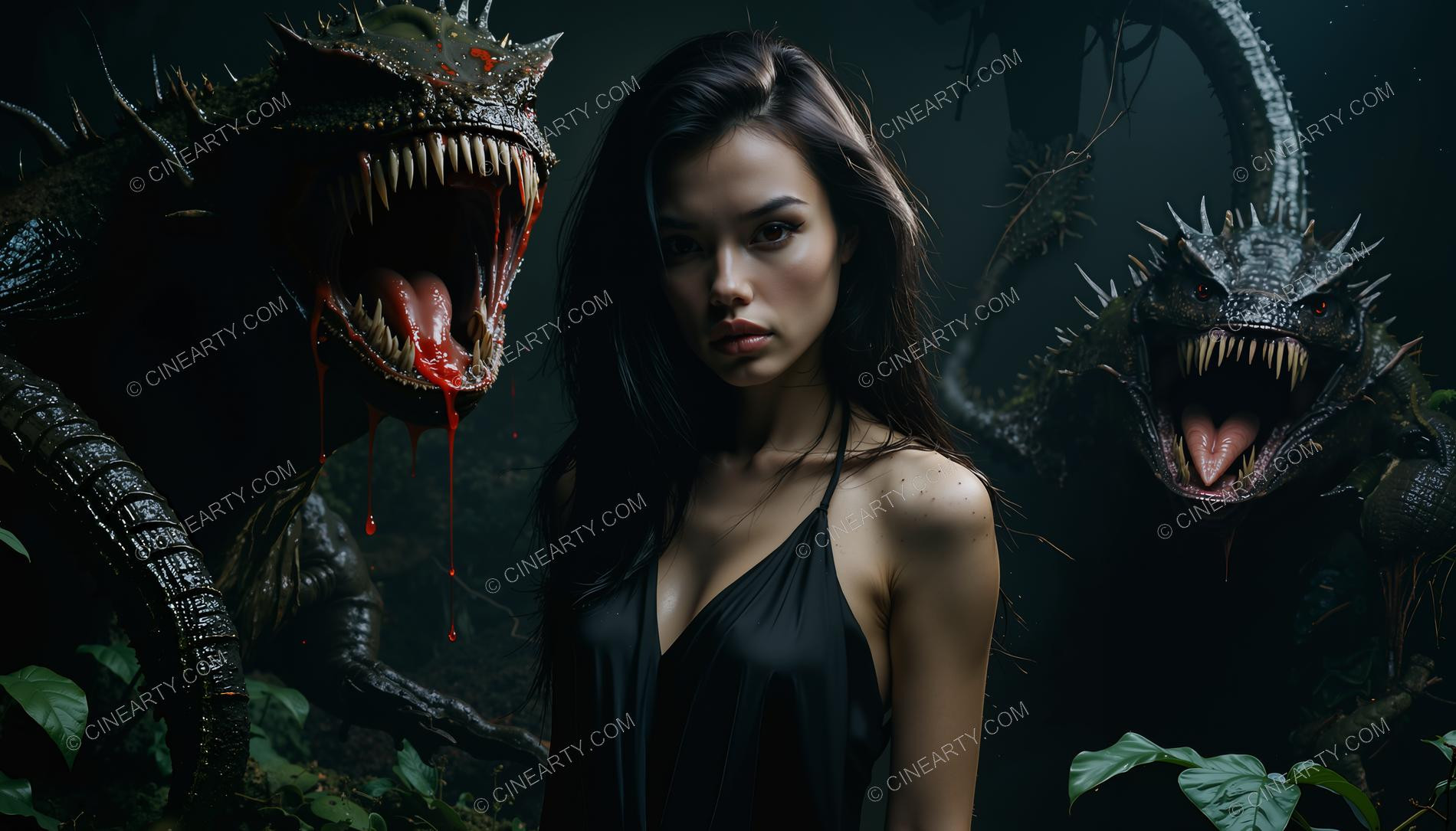 Mutant Lizards and Girl 83949