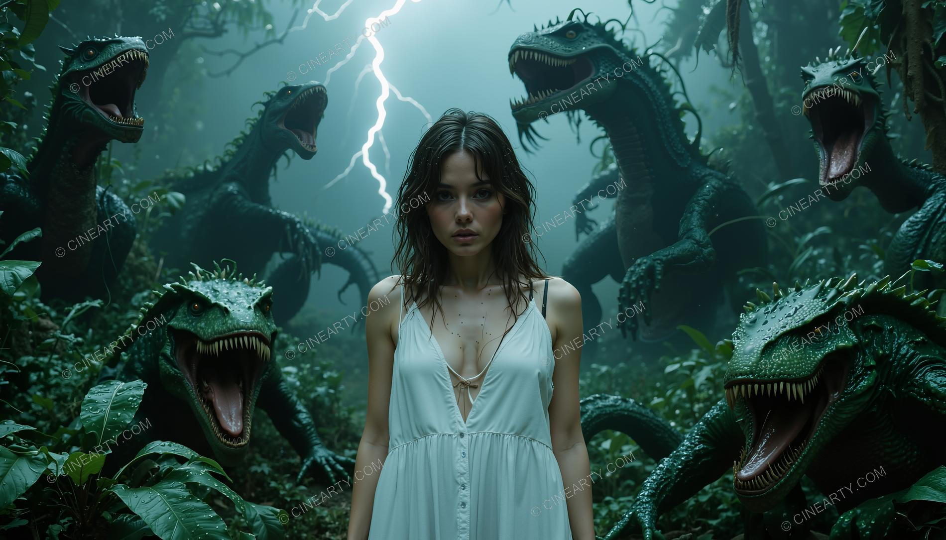 Mutant Lizards and Girl 09494