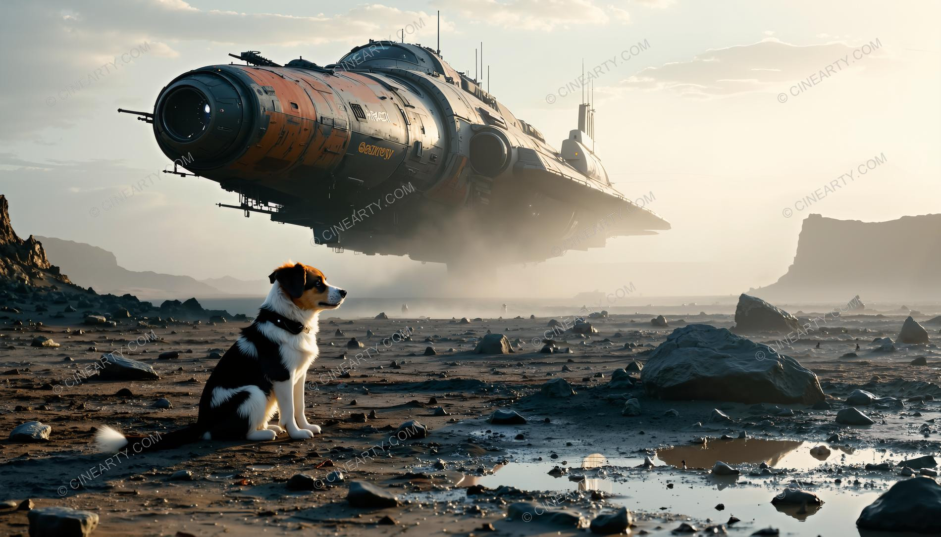 Dog and Alien Spaceship 51192