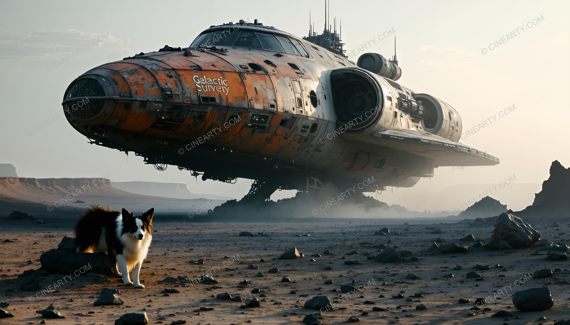 Dog and Alien Spaceship 31475