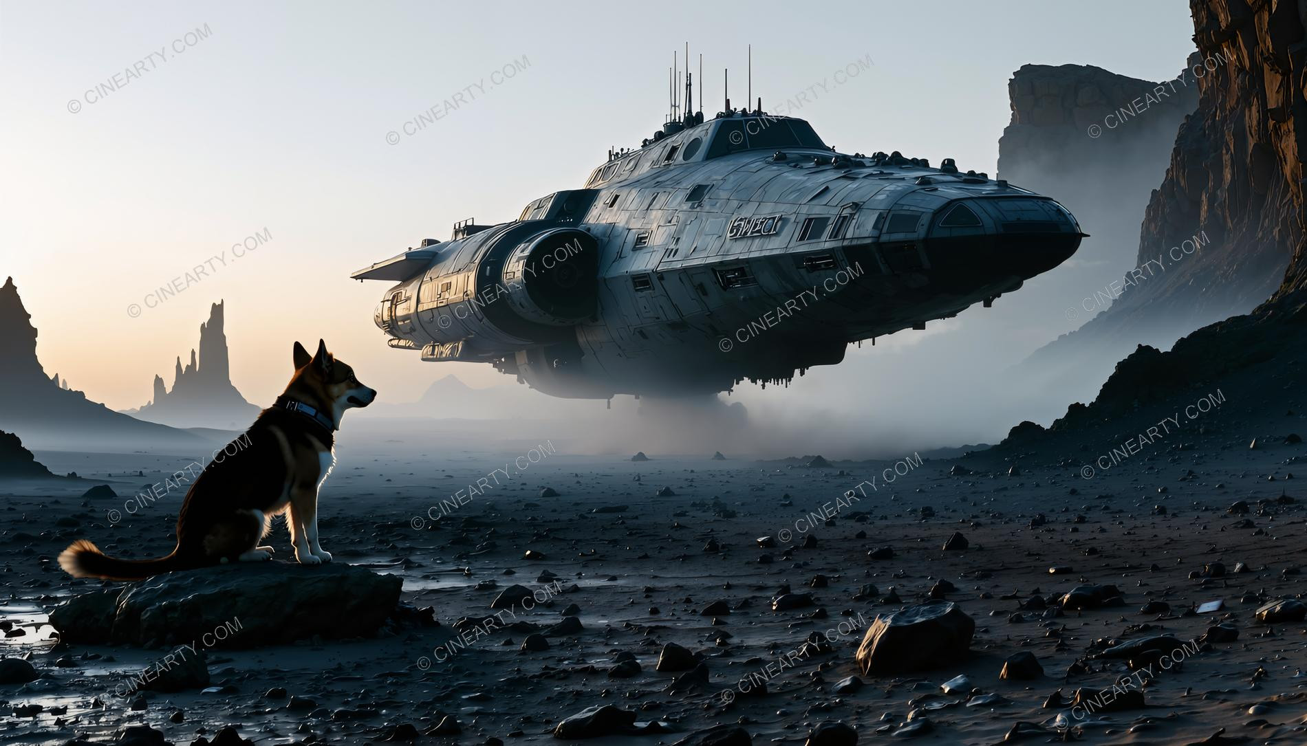 Dog and Alien Spaceship 67221