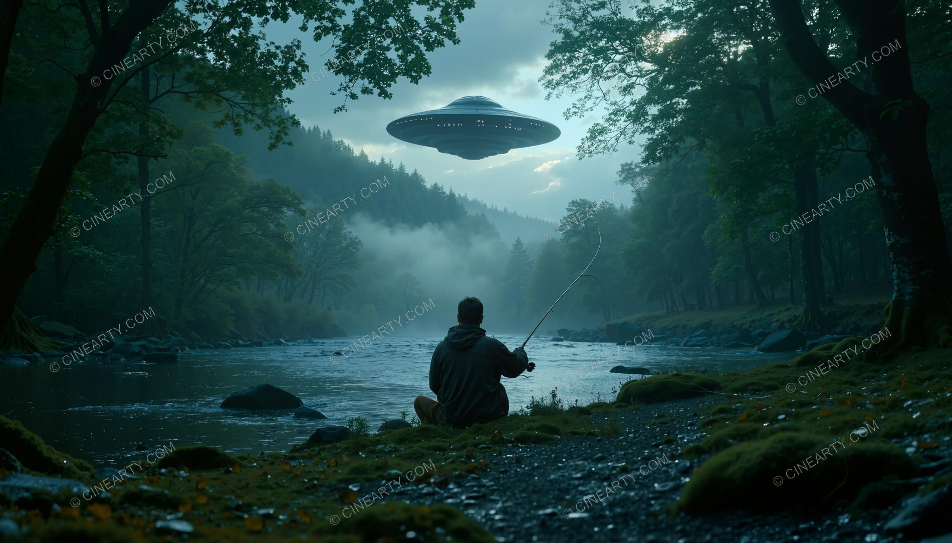 Fisherman and Flying Saucer 27505