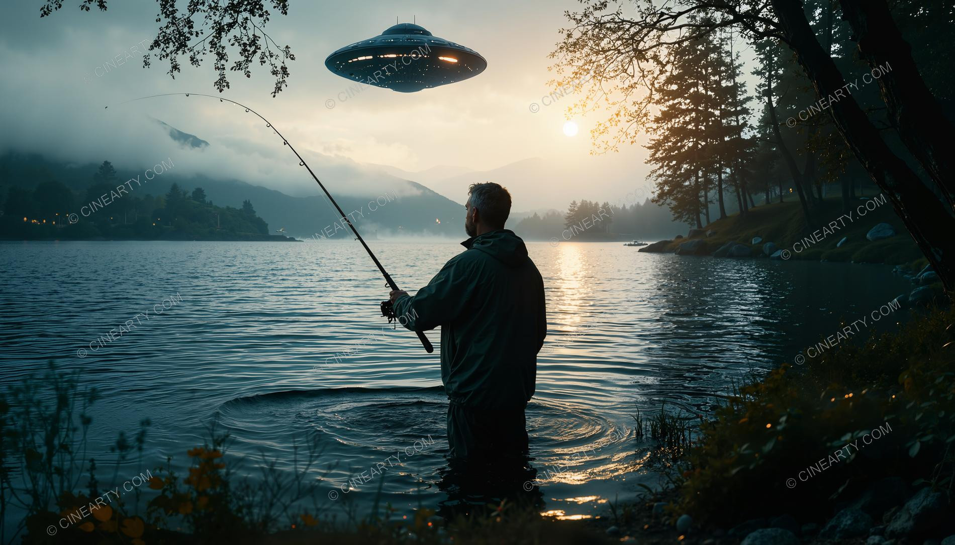 Fisherman and Flying Saucer 59284