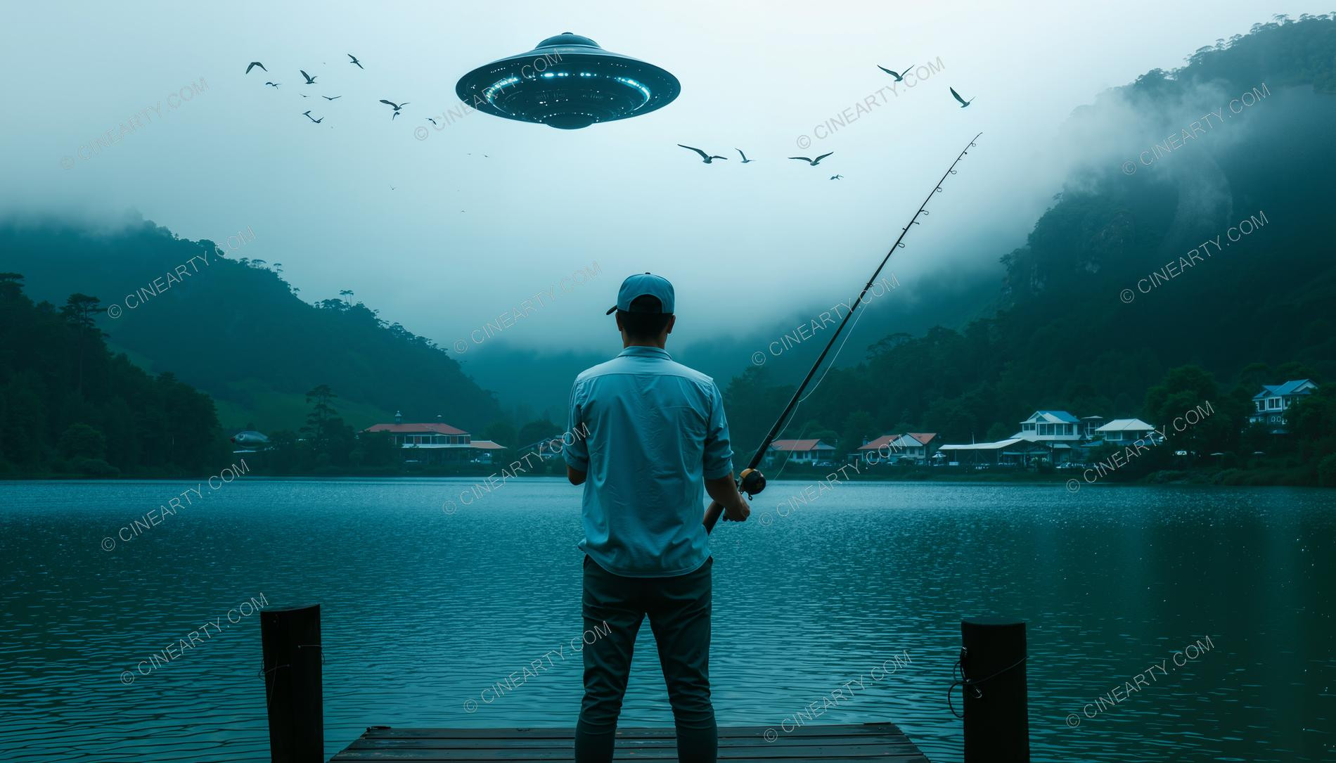 Fisherman and Flying Saucer 72657