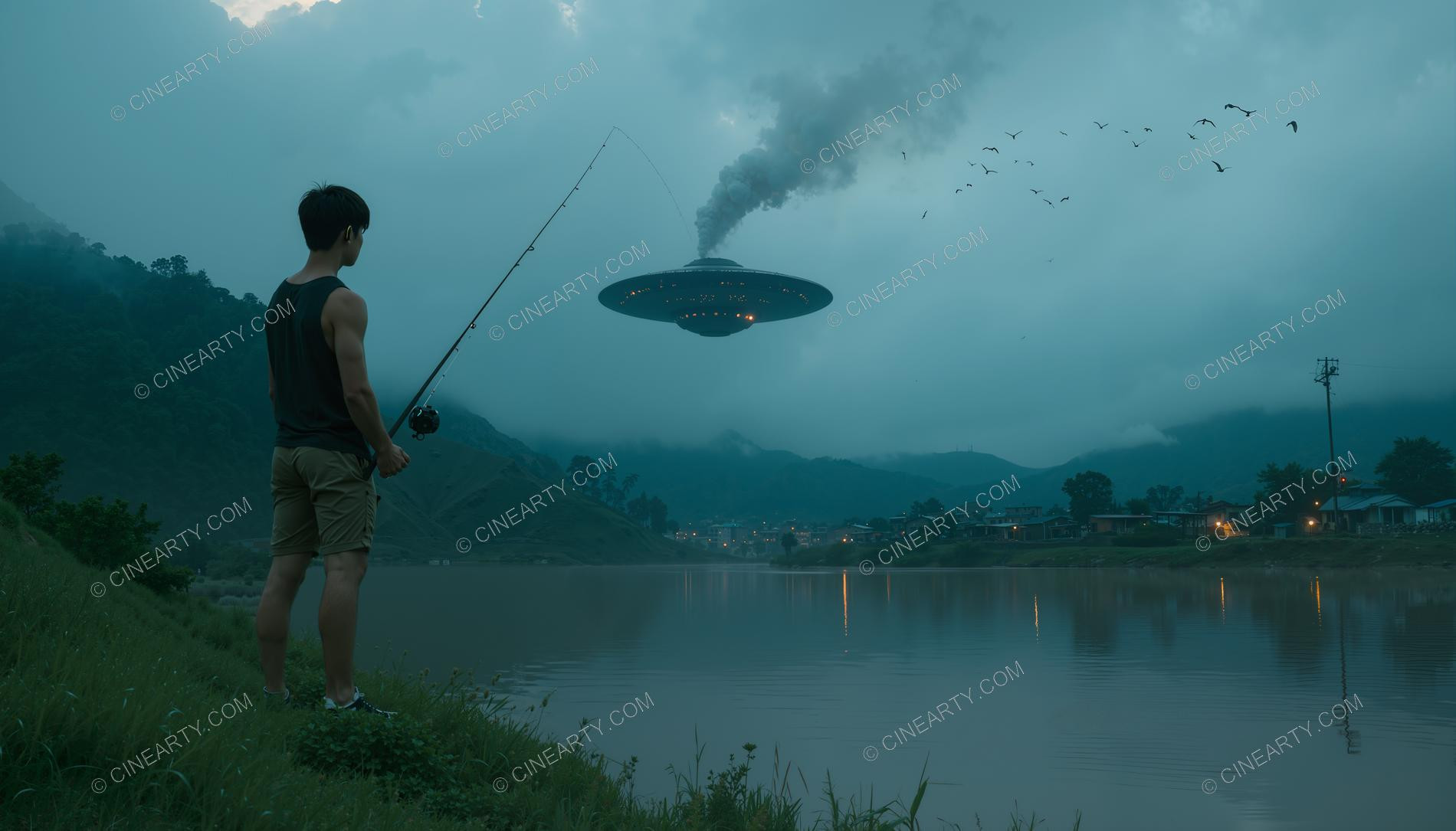 Fisherman and Flying Saucer 41657