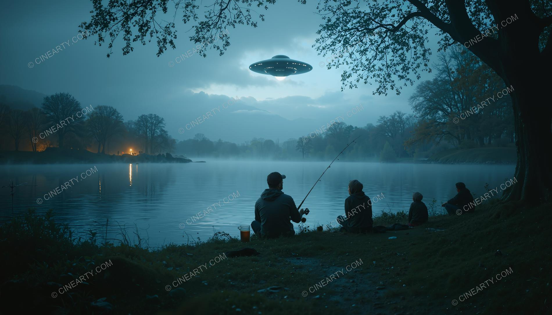Fisherman and Flying Saucer 43592