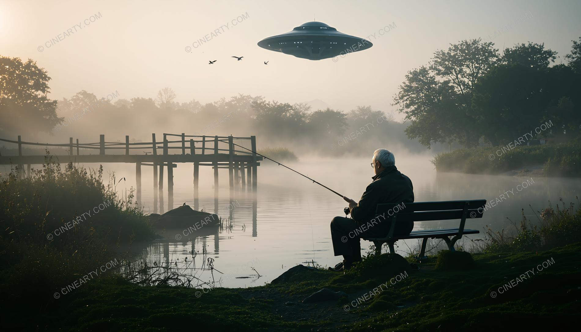 Fisherman and Flying Saucer 88097
