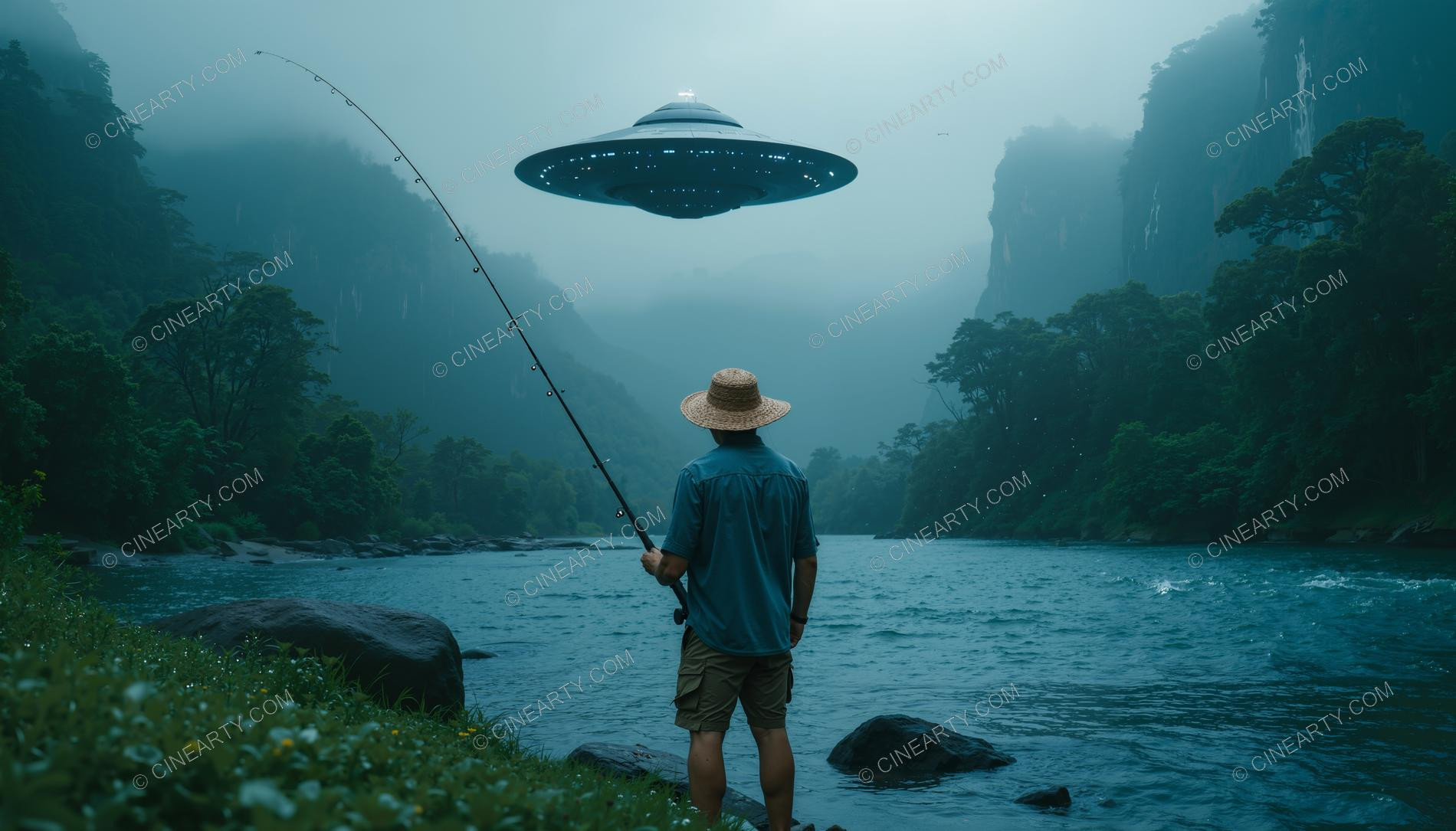 Fisherman and Flying Saucer 53513