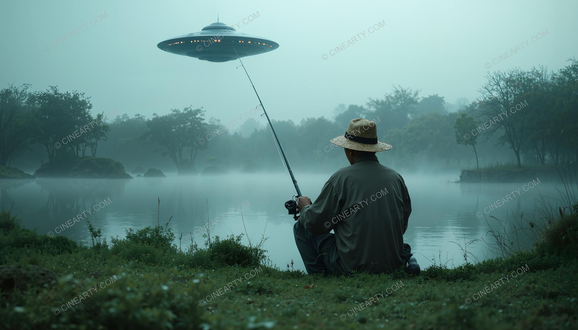 Fisherman and Flying Saucer 72533