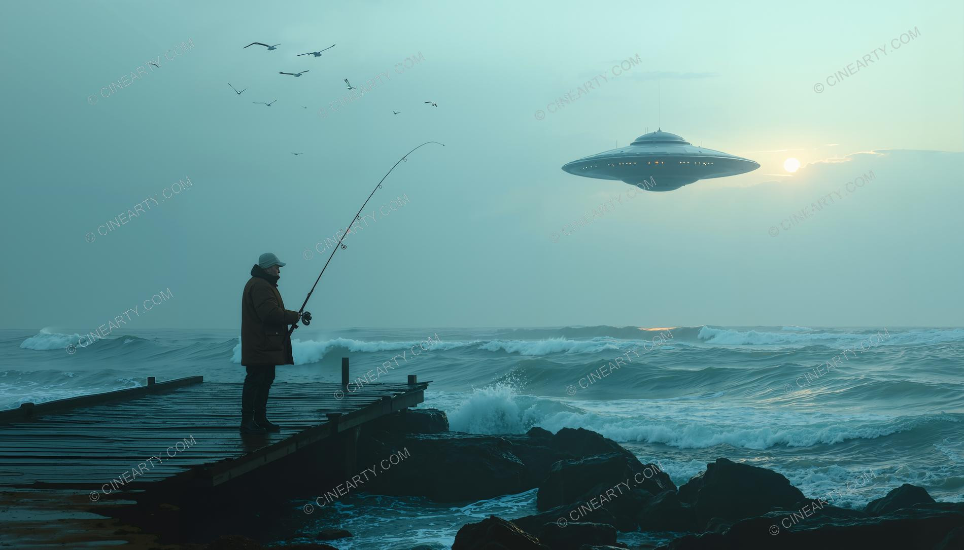 Fisherman and Flying Saucer 16471